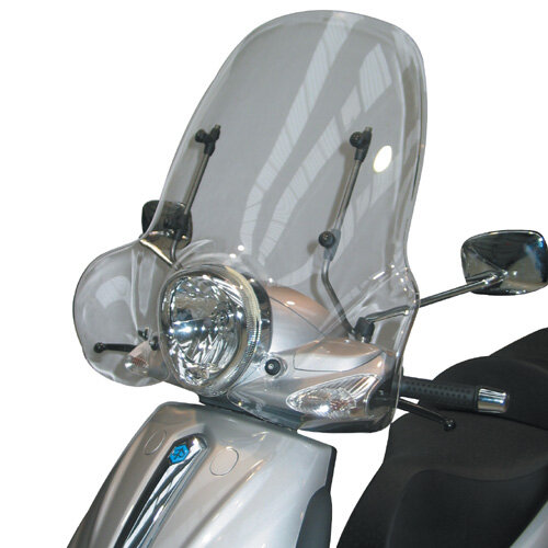 GIVI Windschild transparent, 430 mm hoch, 700 mm breit für verschiedene Piaggio Modelle (s. Beschreibung)