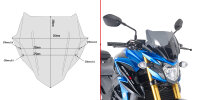 GIVI Windschild get&ouml;nt, 280 mm hoch, 365 mm breit f&uuml;r Suzuki GSX S 750 (17-21), mit ABE