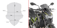 GIVI Windschild get&ouml;nt, 370 mm hoch, 320 mm breit f&uuml;r Kawasaki Z 900 (17-19), mit ABE