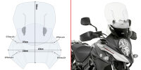 GIVI Airflow Windschild transparent, 500 mm hoch, 430 mm breit f&uuml;r Suzuki DL 650 V-Strom (17-21)