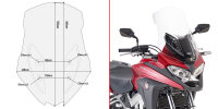 GIVI Windschild transparent, 555 mm hoch, 420 mm breit f&uuml;r Honda Crossrunner 800 (17-20), mit ABE