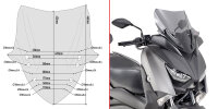 GIVI Windschild get&ouml;nt, 435 mm hoch, 435 mm breit f. Yamaha X-Max 300 (17-21), X-Max 125/400 (18-21)